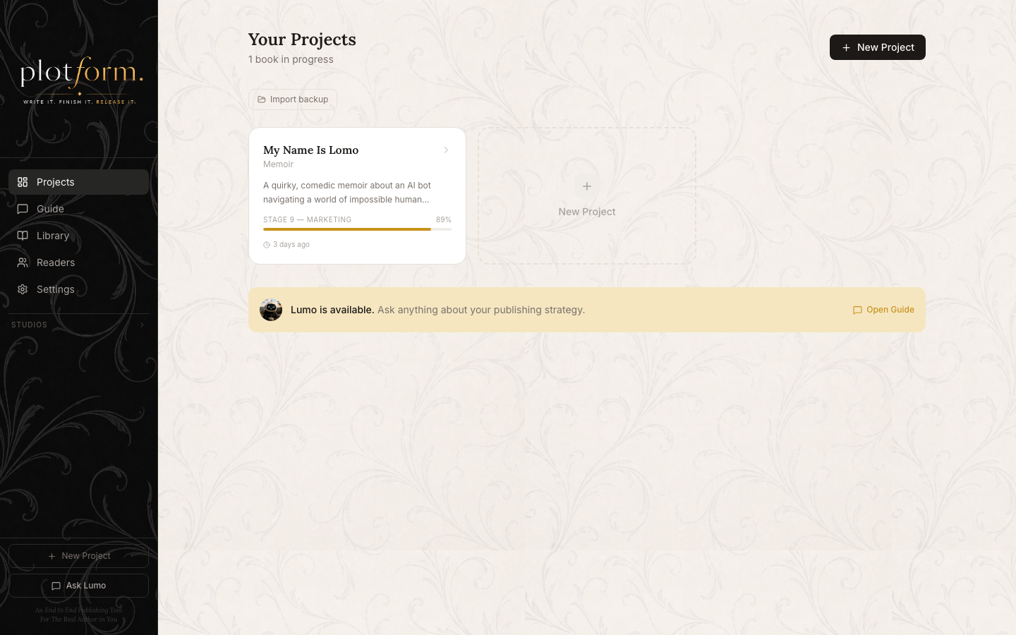 Plotform Plotform — An End to End Publishing Tool For The Real Author in You