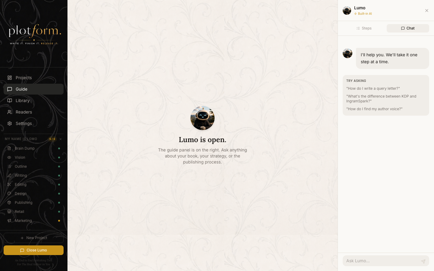 Plotform Plotform — An End to End Publishing Tool For The Real Author in You